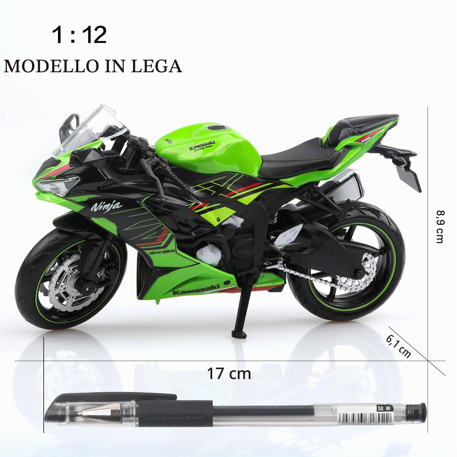 TOKAXI 1/12 Scala Kawasaki Ninja Z6 Motociclette Giocattolo in Diecast Kawasaki Modello Moto Ninja Giocattoli Regali per Bambini e Bambine