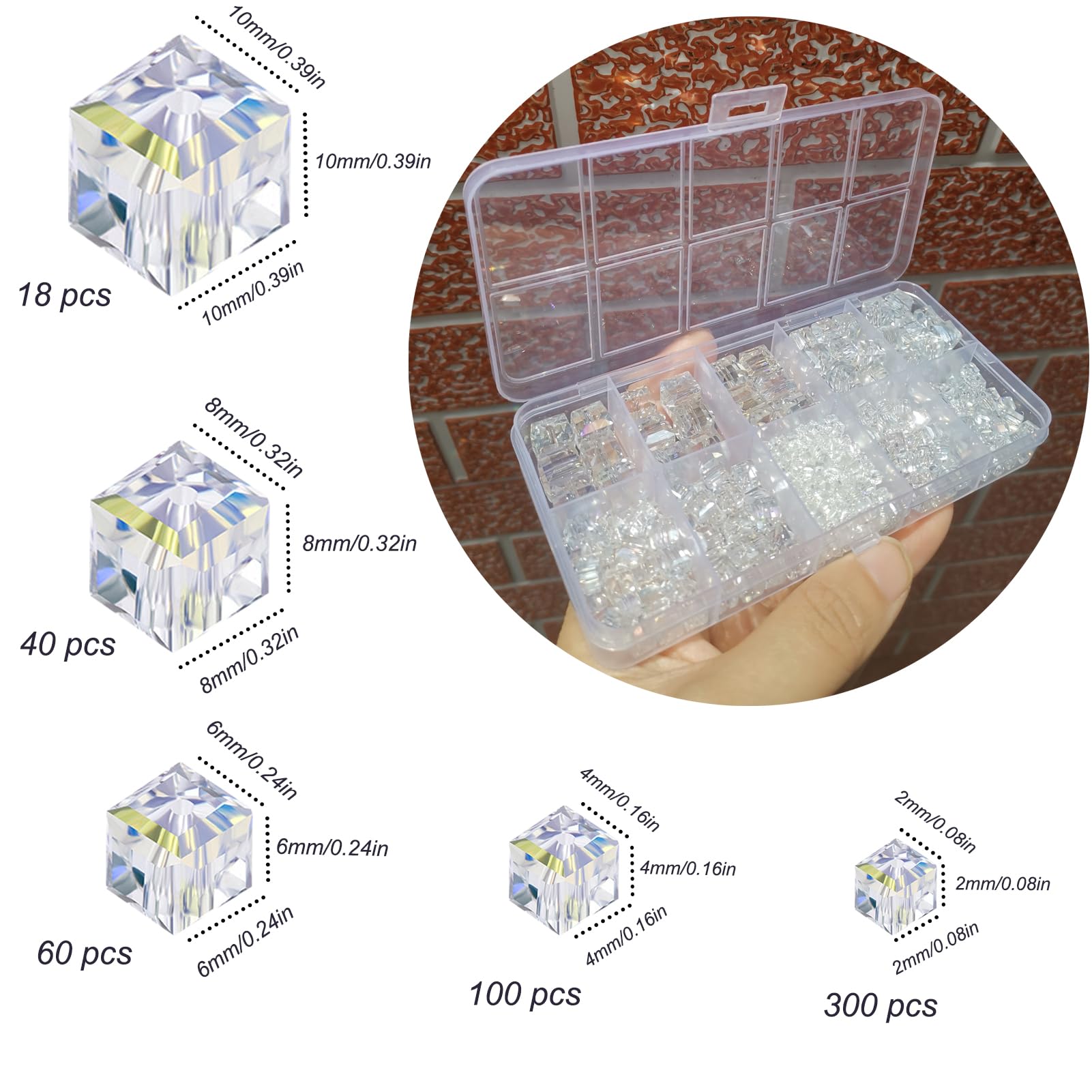 Perle Per Bigiotteria Fai Da Te Gocelyn 900 Perline Biconiche In Vetro Di Colore AB (ciano), Perline Distanziatrici Assortite Per La Creazione Di Gioielli, Bracciali, Ciondoli (2 Mm, 3 Mm, 4 Mm