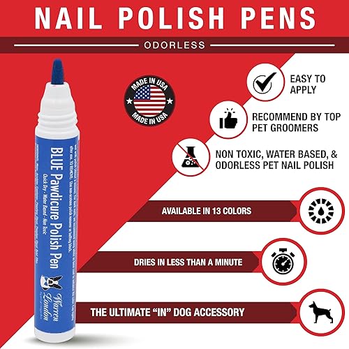 Miniatura 2 de Lápiz de pedicura Warren London Pawdicure, esmalte de uñas para perro, paquete de de 1, Azul