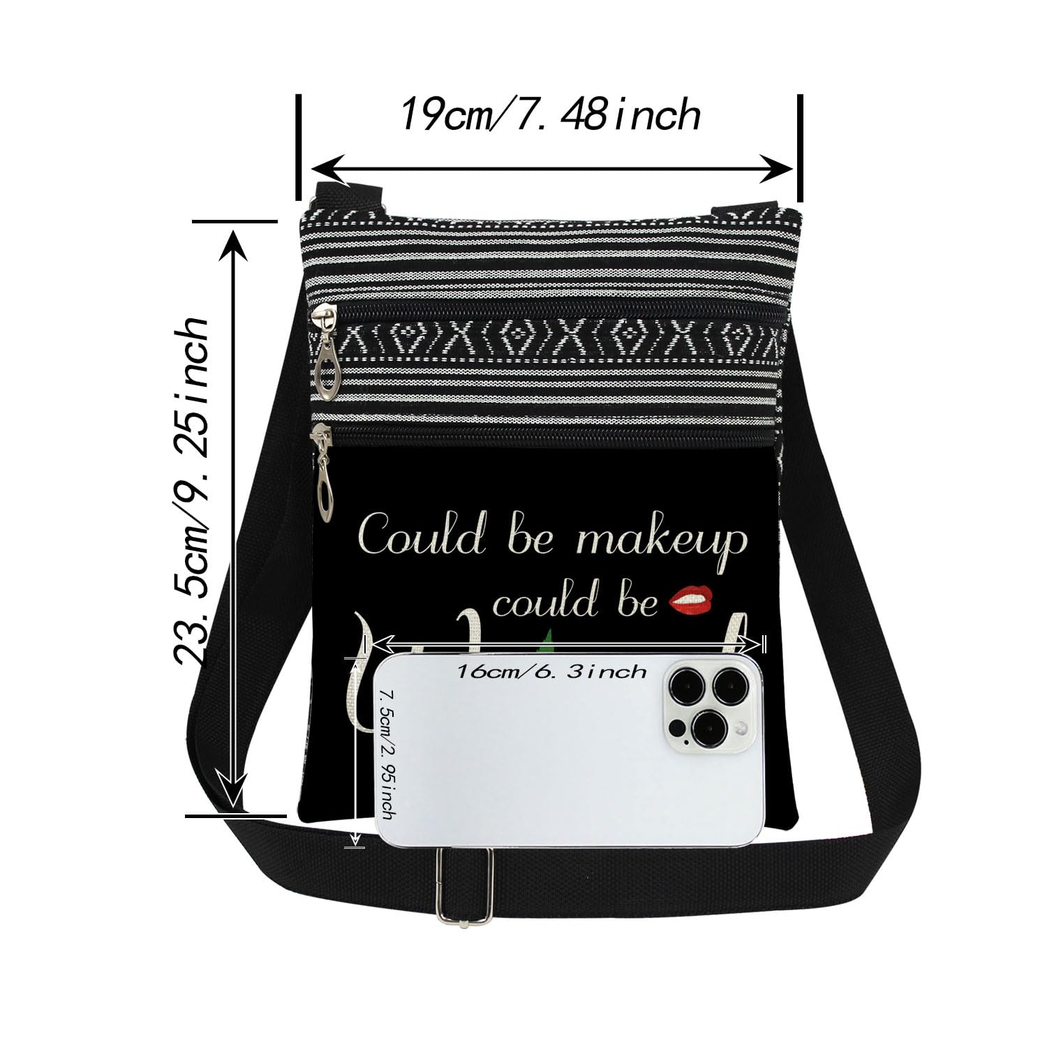 Could Be Makeup Could Be Weed Crossbody Bag Friend Gifts Funny Weed Leaf Messenger Bag Travel Crossbody Purse for Women Best Friends Sister Weed Gifts (Black)