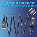 Twozoh Mini HDMI to HDMI Cable 1M, 4K 60Hz High-Speed HDMI to Mini HDMI Cable Braided Cord