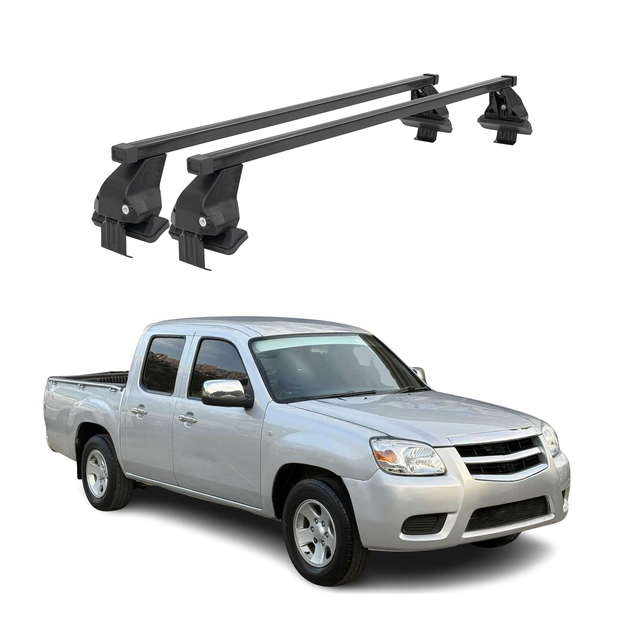 Menabo Querträger kompatibel mit Mazda BT-50 2011-2020 Schwarz