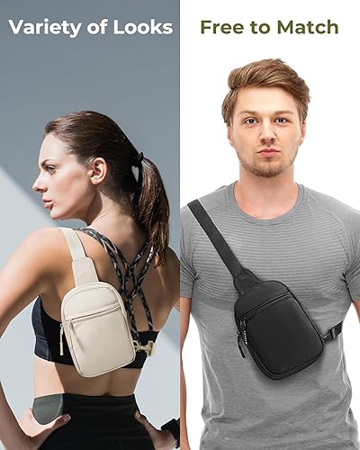 Miniatura 2 de CHOLISS Bolso bandolera pequeño para mujeres y hombres, bolsos cruzados, cangureras de moda, bolsa de pecho con correa extendida