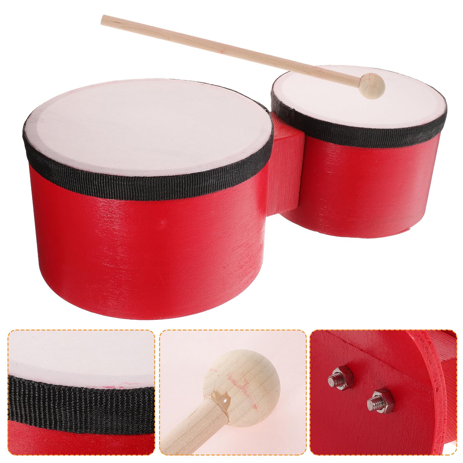 Batteria per Ragazzo Ragazza 8-12 Anni Bongo Tamburi Bonghi Percussione Set Educativo Compatto Leggero Sicuro Strumenti Musicali Giocattolo Didattico