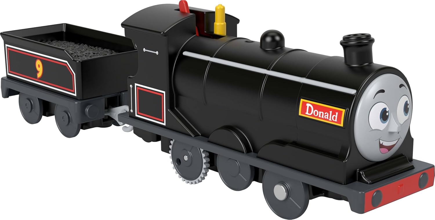 Thomas & Friends Motorized Toy Train Donald Battery-Powered Engine with Cargo Car for Preschool Kids Ages 3+ Years