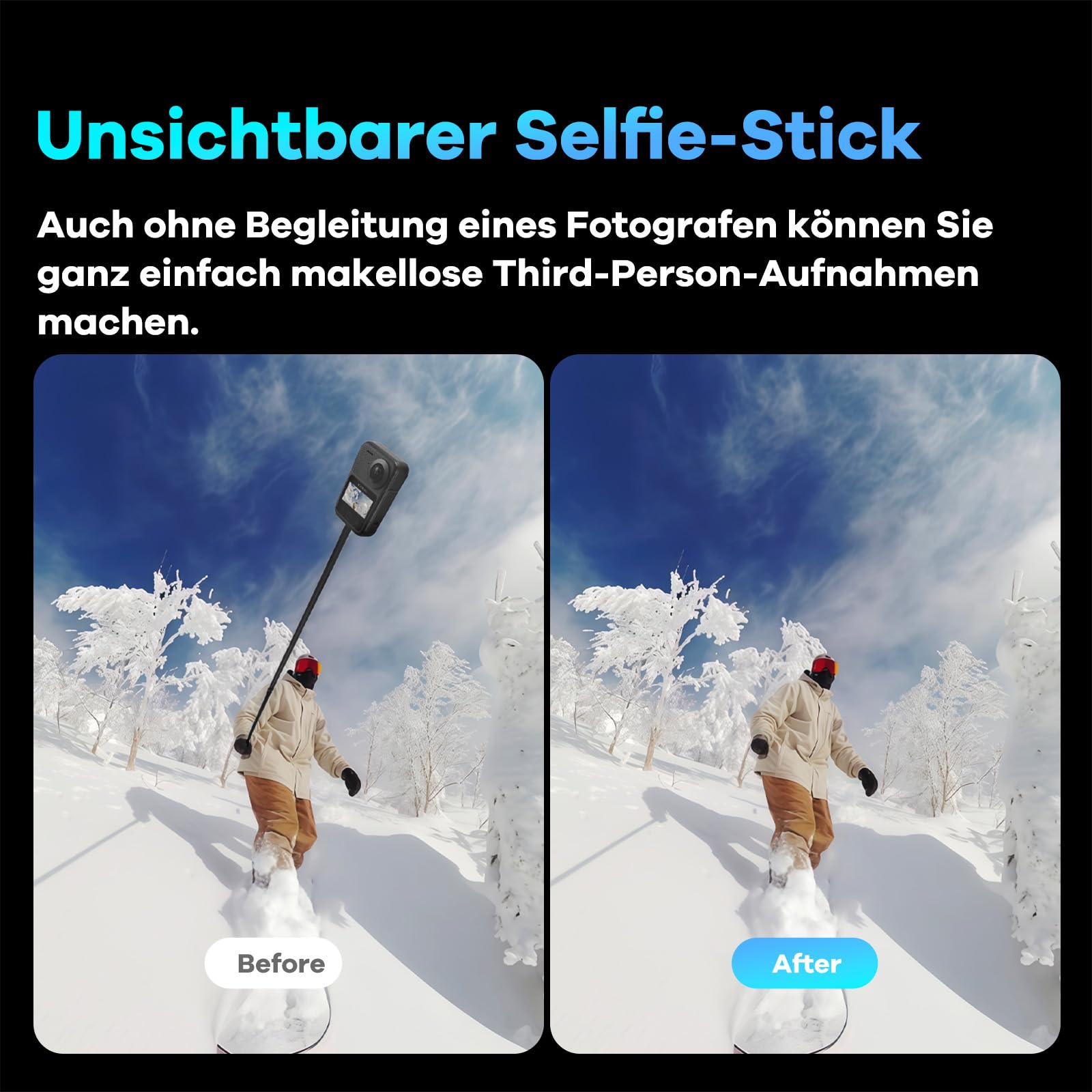 KanDao QooCam 3 Ultra Action Kamera, 8K 360° Video & 96MP, Wasserdicht, GPS, Stabilisierung – 360 Grad Kamera mit Unsichtbarem Selfie-Stick für Vlog, Outdoor