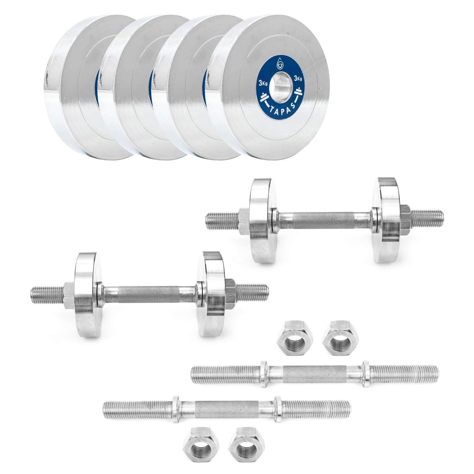 TAPAS Professional 16KG Chrome Plated Steel Set; Lifelong Adjustable Dumbbell; Home Gym Equipment Combo (B08F3QM3JJ) Amazon Price History, Amazon Price Tracker