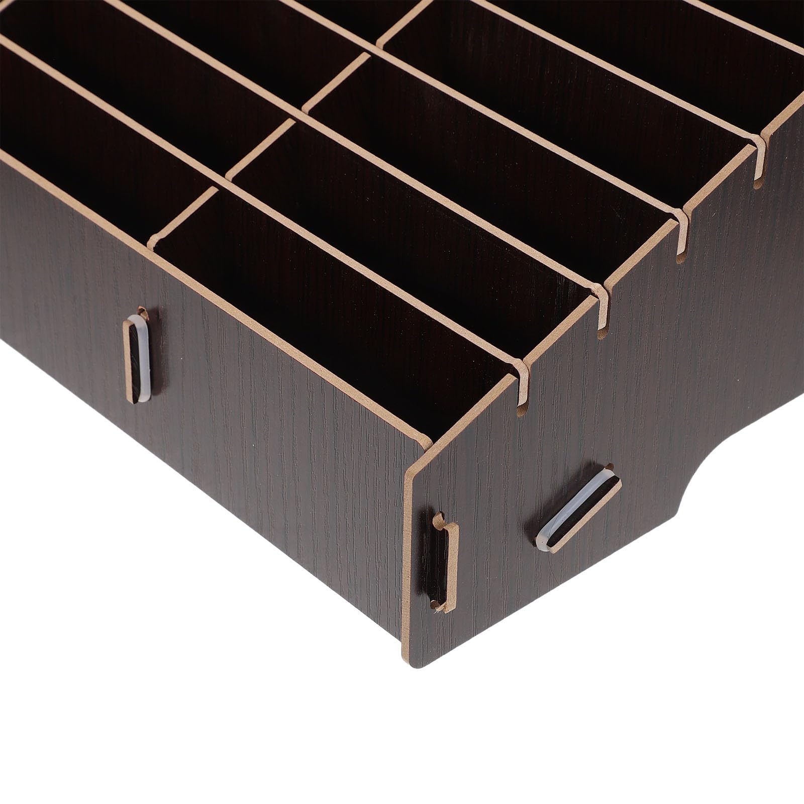 Kisangel Caja organizadora de Madera con 48 Ranuras para Teléfonos, Soporte Inclinado Color Marrón Oscuro, Estante para Almacenamiento de Móviles en Aula, Oficina o Sala de Reuniones