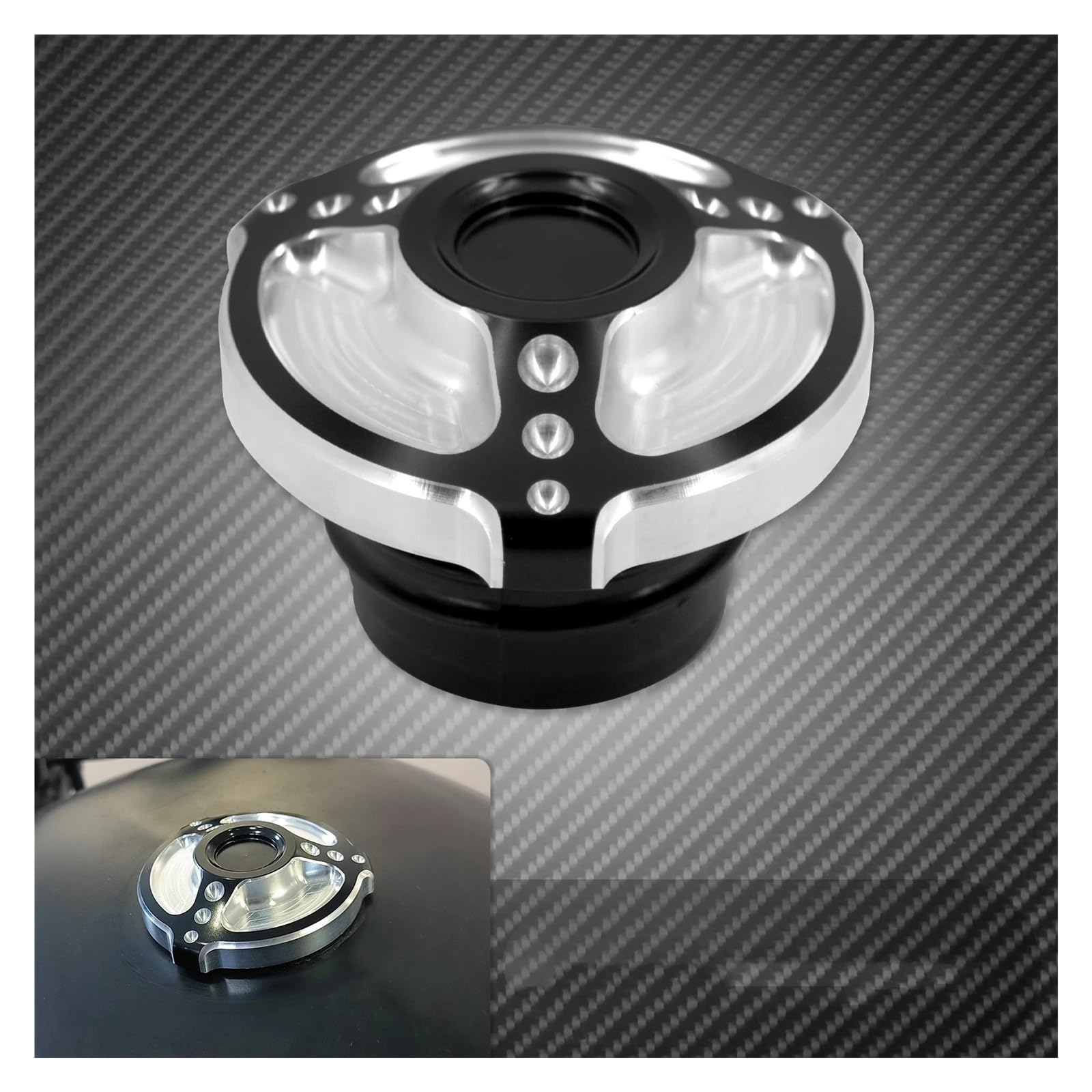 Tappo del Serbatoio Carburante Ventilato Motocicletta per Touring per Road King per FLHR per Dyna per Softail per Breakout Carburante Moto(Gas Tank cap A)