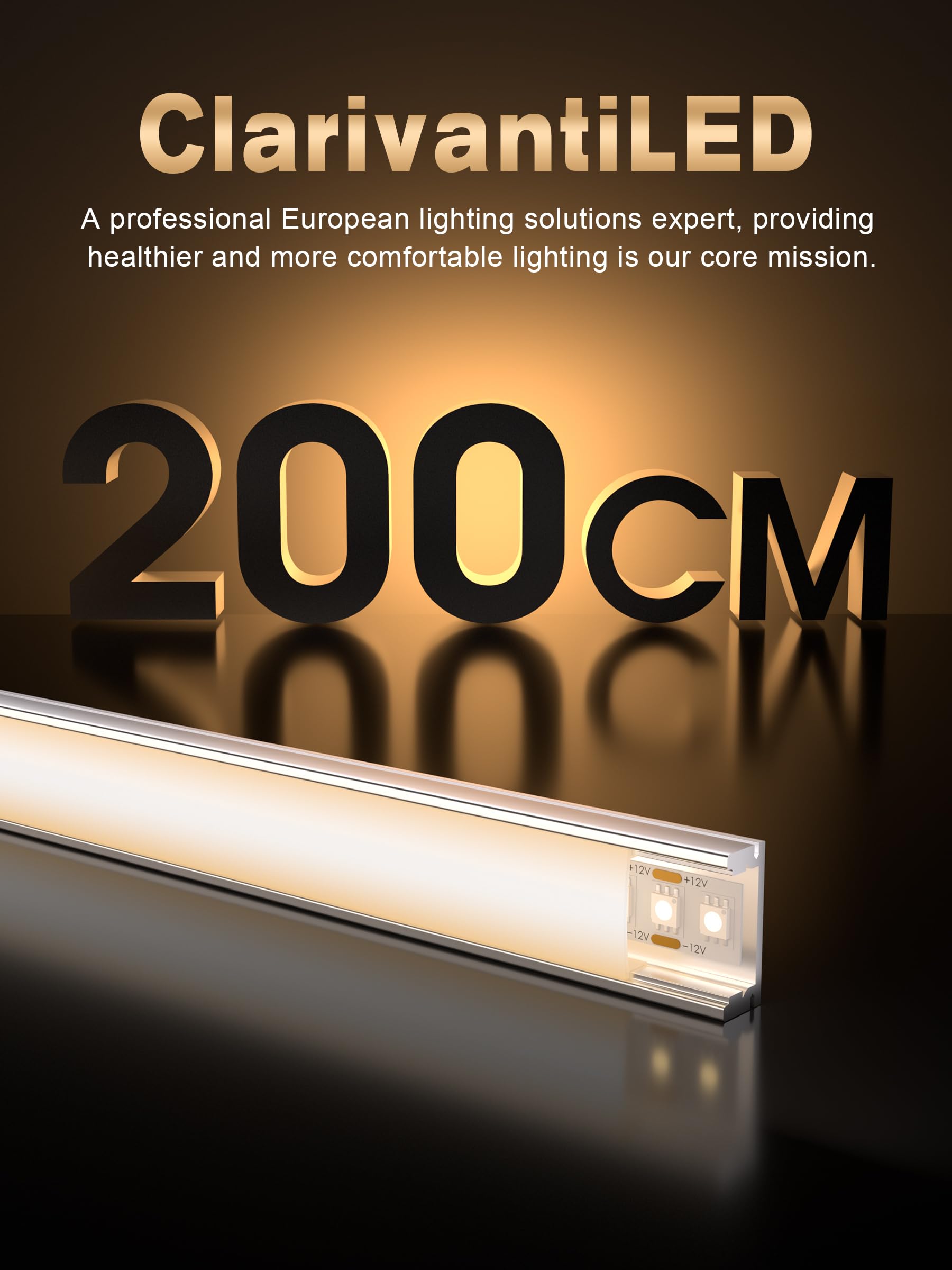 Profile aluminiowe do taśm LED 3 (20 x 20 mm U-Form, 10 × 2 metry)