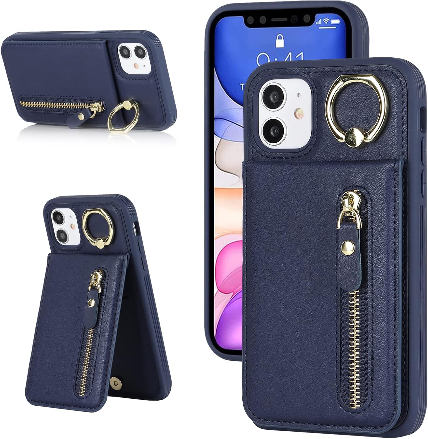 DEYHU iPhone 11 Case with Card Holder for Women, iPhone 11