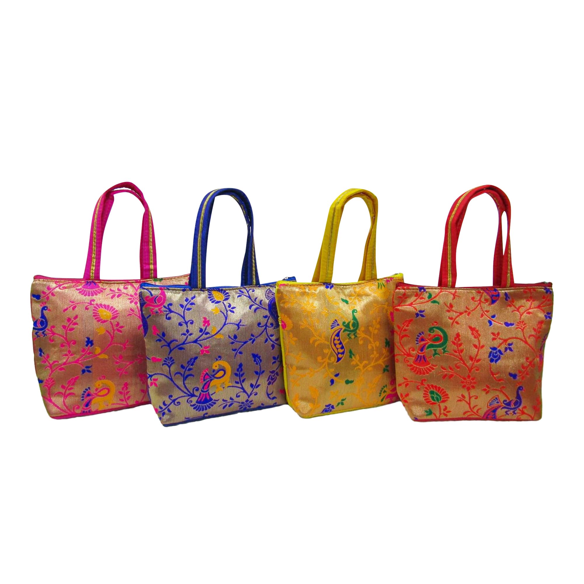 Ethnic Paithani Purses For Wedding Return Gift Women Wholesale Bridal Giveaways potli Bag With Zipper For Ladies Baby Shower Shagun Purse Gifting Haldi Mehandi