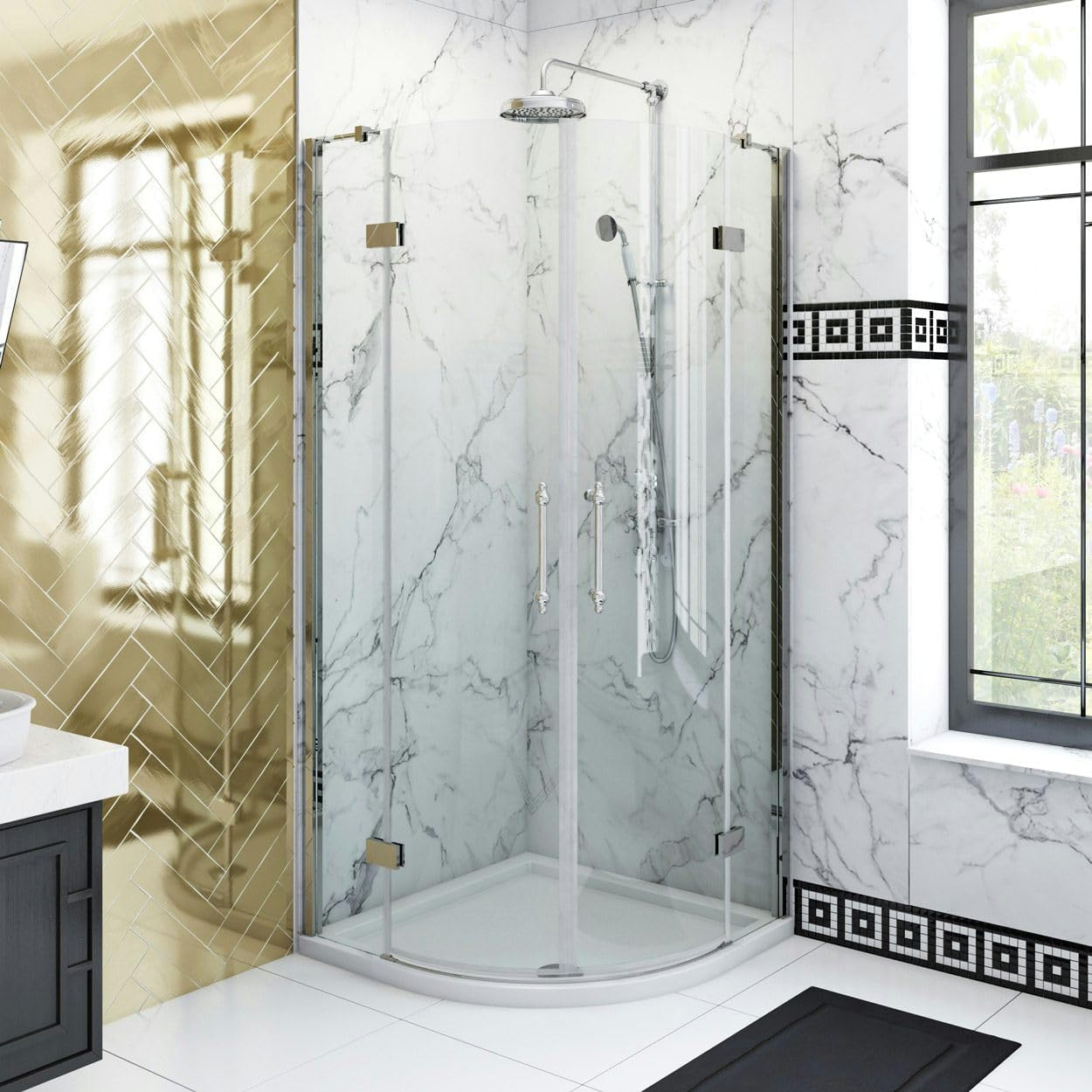 The Bath Co. Beaumont Traditional 8mm hinged Quadrant Shower Enclosure