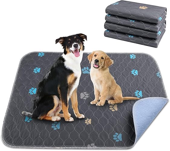Aitmexcn 2 Stück Welpenunterlagen Waschbar – 80x90cm Super Saugfähige und Wiederverwendbare Hundetrainingspads, Inkontinenzunterlage für Welpen, Für Zuhause, Auto und Reisen - 80x90cm-2 Stück