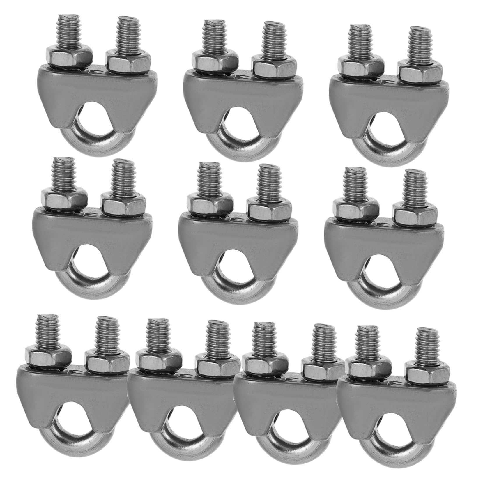 COSMEVIVI Bolts Clamps 10pcs U-Type Clips Steel Rope Clamps for Cable Management