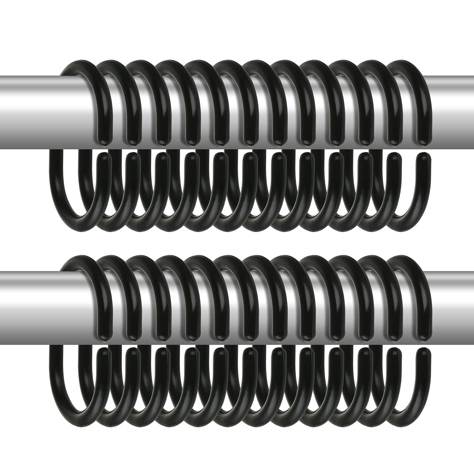 Anneaux De Rideau De Douche En Plastique, Crochets De Rideau De Douche 24 Crochets De Douche En Forme De C Pour Rideau De Douche Crochets De Rideau De Douche Transparents Pour Salle De Bain 87710986