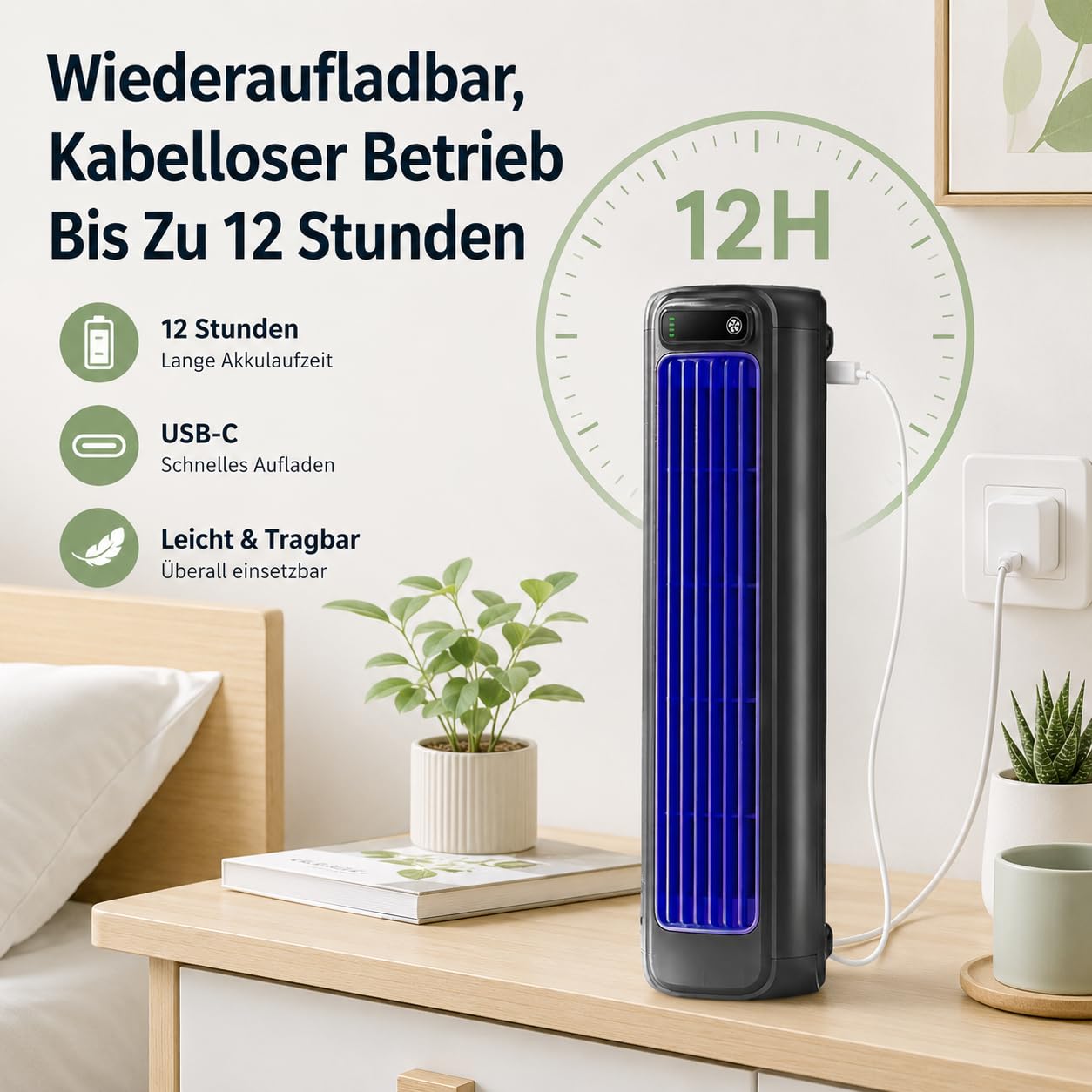 Epicooler Klimaanlage Tragbar - Portable Ac Tischventilator Mit Verdunstungskühlung, Tragbarer USB Lüfter Für Sommer Zuhause Und Camping