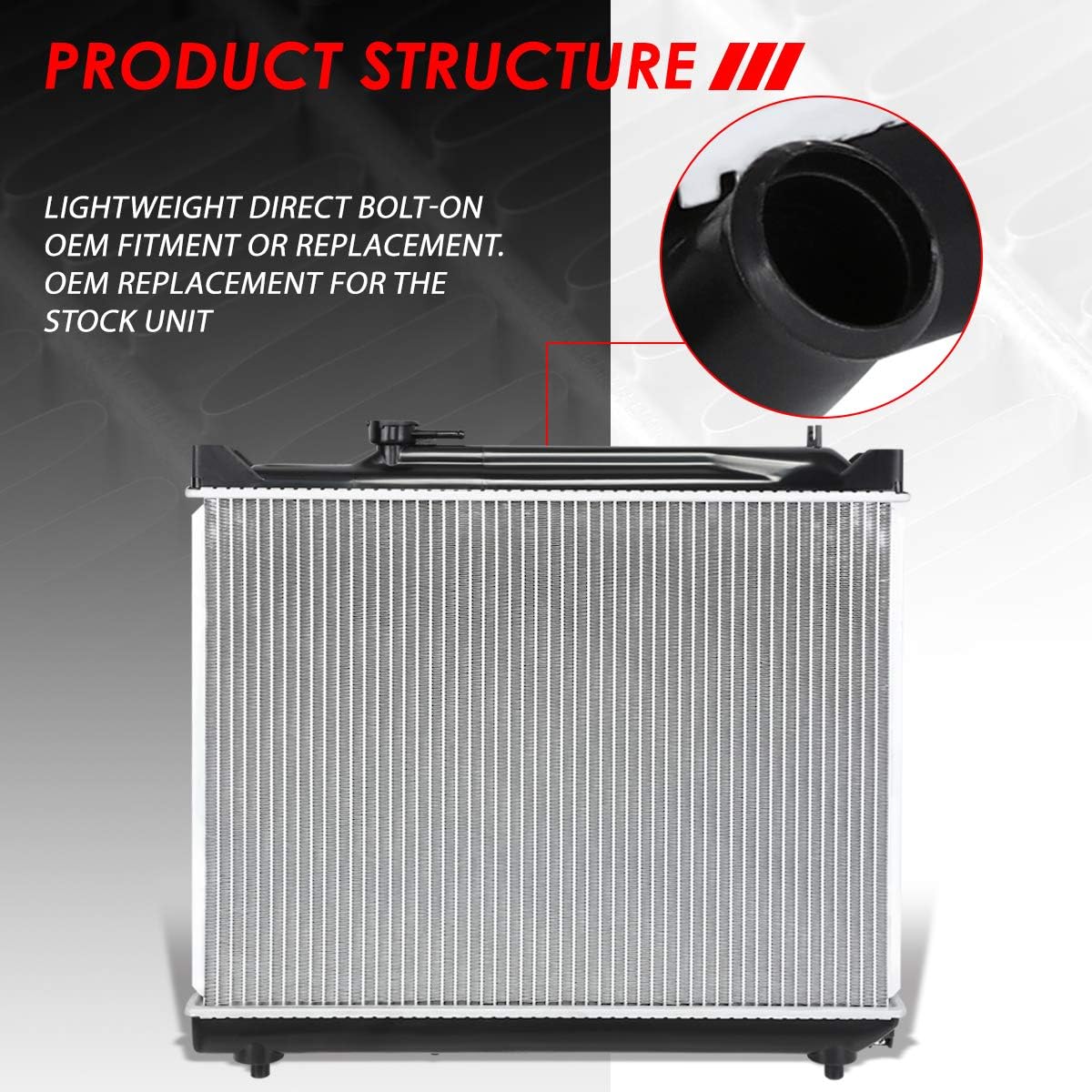 Auto Dynasty Radiator Compatible with 1996-2004 Chevy Tracker Suzuki Grand Vitara Sidekick AT, 196 Inches Core DPI 2087 Factory Style 1-Row Cooling Radiator, Aluminum Core