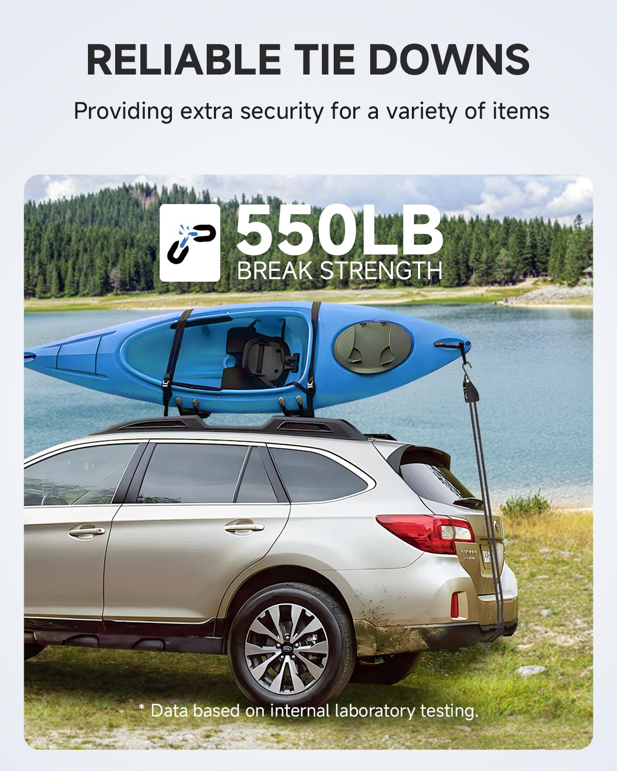 Fondwell 1/4 Rope Tie Downs Ratchet 4 Pack Of Kayak Storage Straps