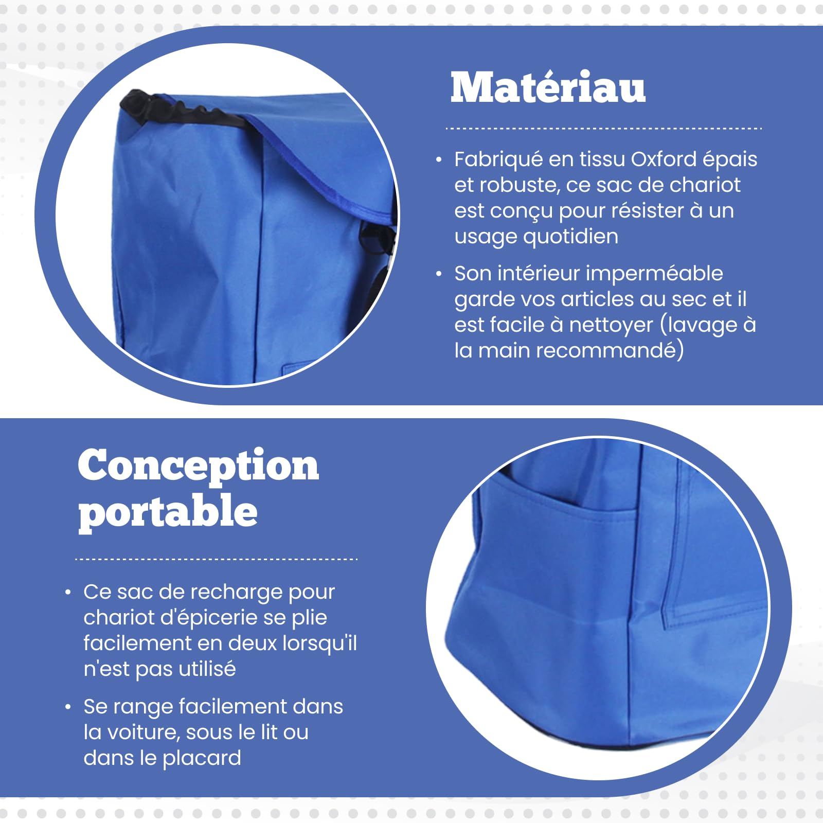 Sac Caddie De Rechange Pour Chariot De Marché 40 Litres