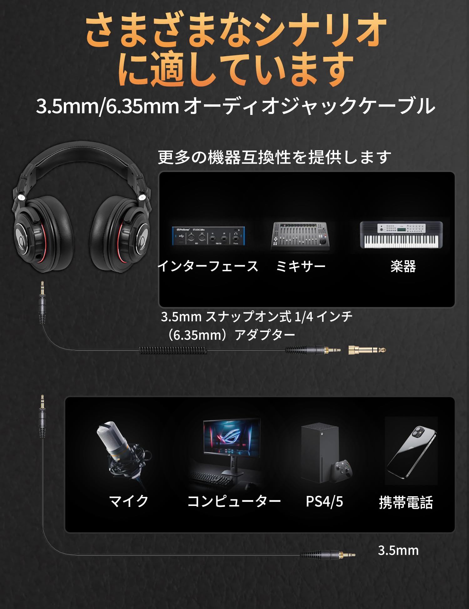 Amazon | Talomenプロフェッショナル有線モニターヘッドホ50mm