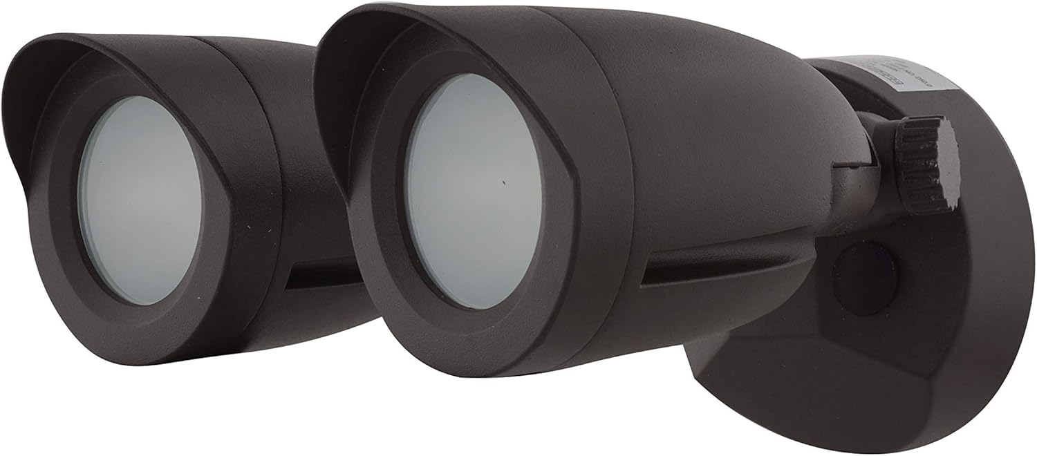 Satco 65/712 Dual Bullet-Head Security Flood Light, 3000K, Bronze