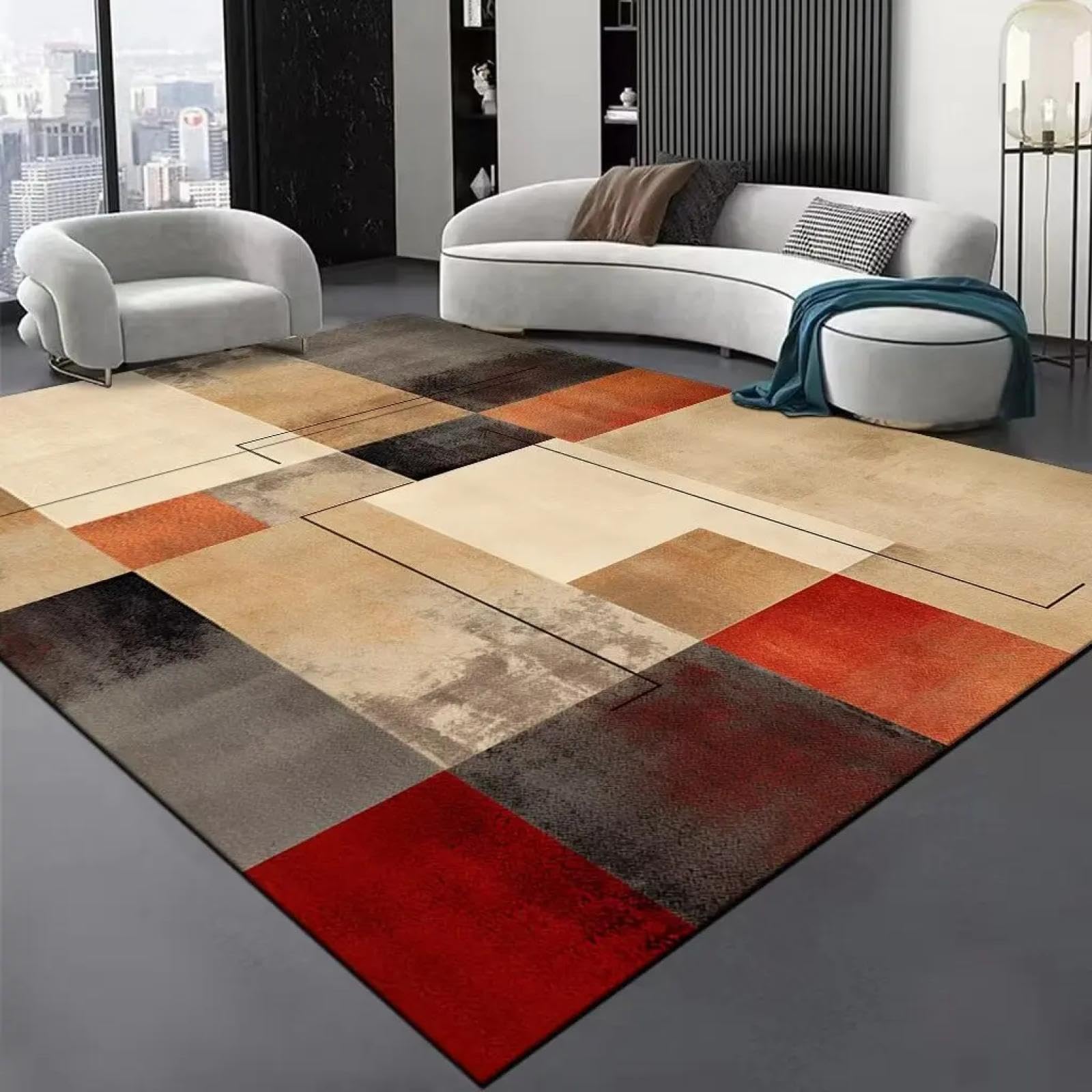 Tapis nordique abstrait pour salon moderne et décoration chambre