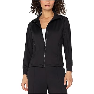 Liverpool Los Angeles Full Zip Seamed Tech Knit Jacket black