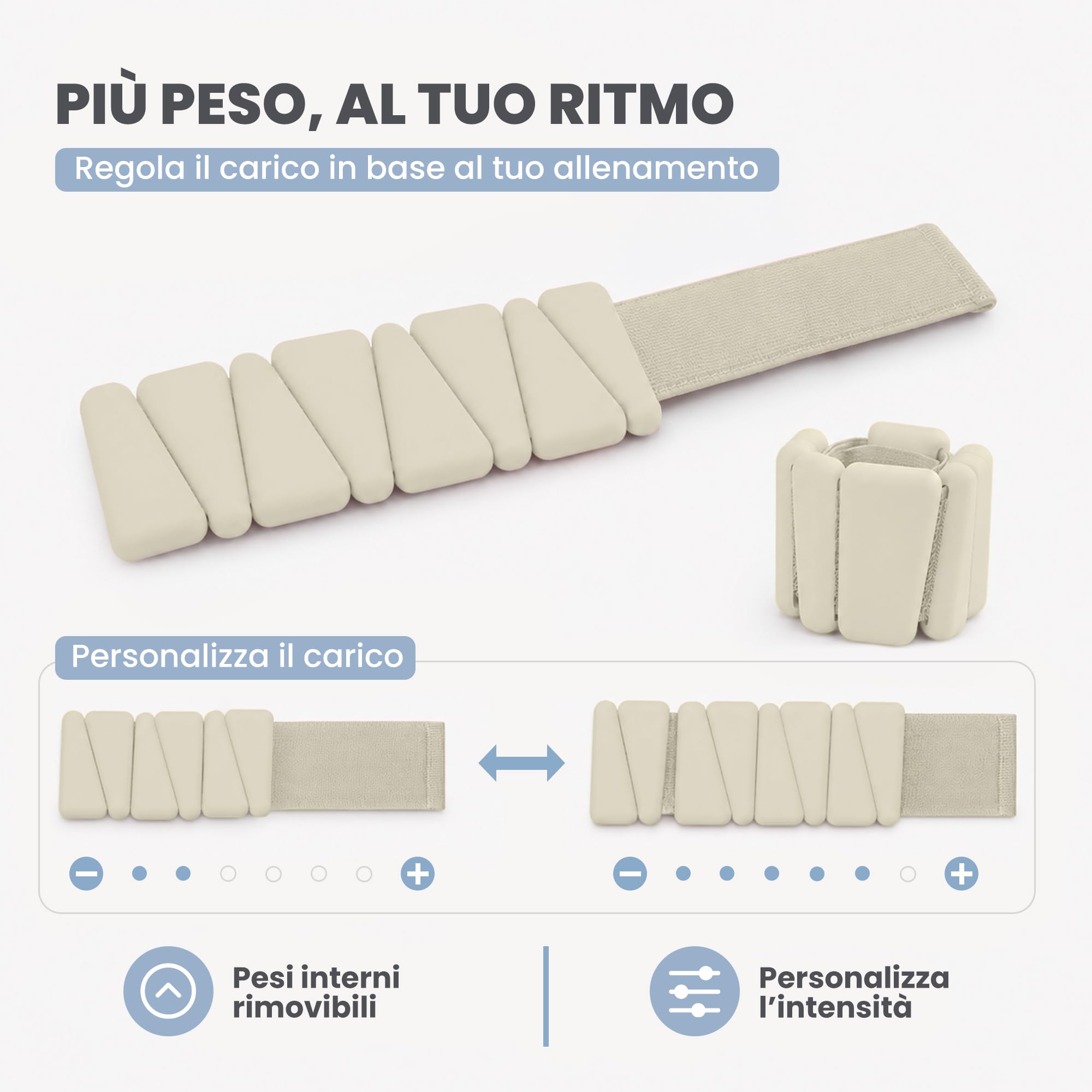 unycos - Coppia di Pesi Regolabili per Polsi e Caviglie, Cavigliere e Polsiere con Peso in Silicone, Acciaio e Velcro, per Yoga, Fitness, Pilates, Esercizi e Palestra Domestica