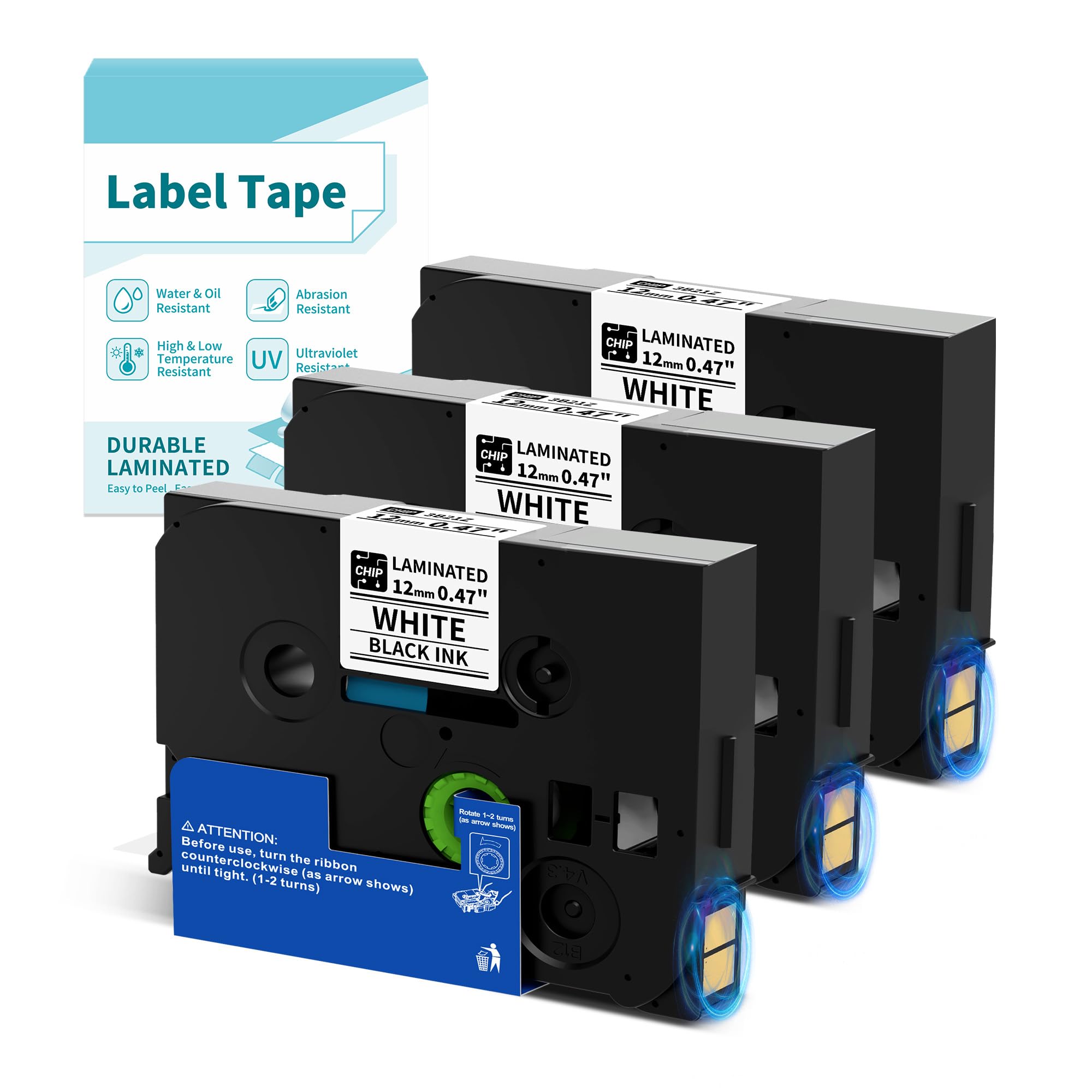 12mm 0.47 Laminated White Label Tape Relpacement for TZe-231 TZ-231 Brother Label Maker Tape