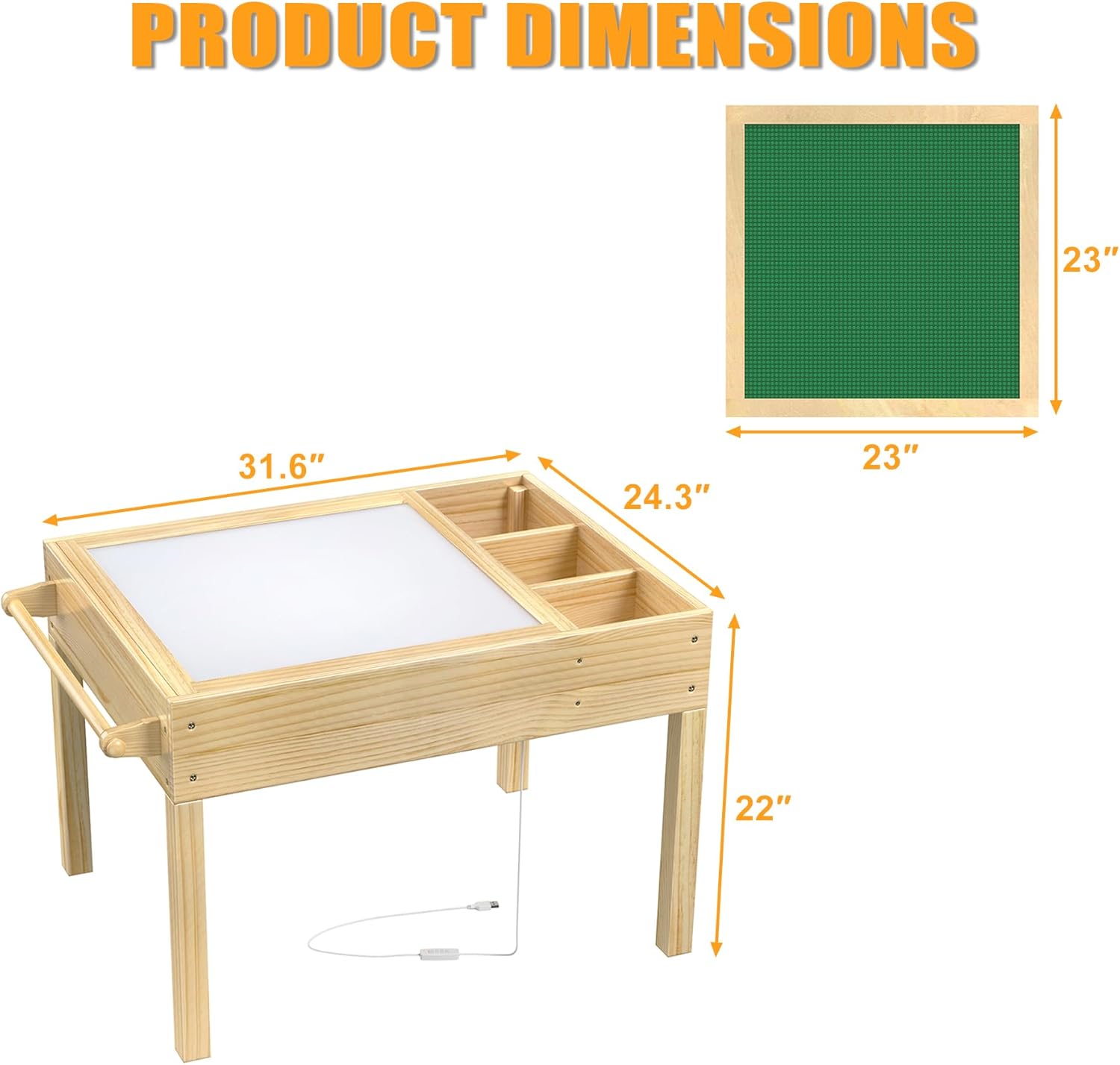 A child drawing on paper unrolled from the integrated holder on the activity table.