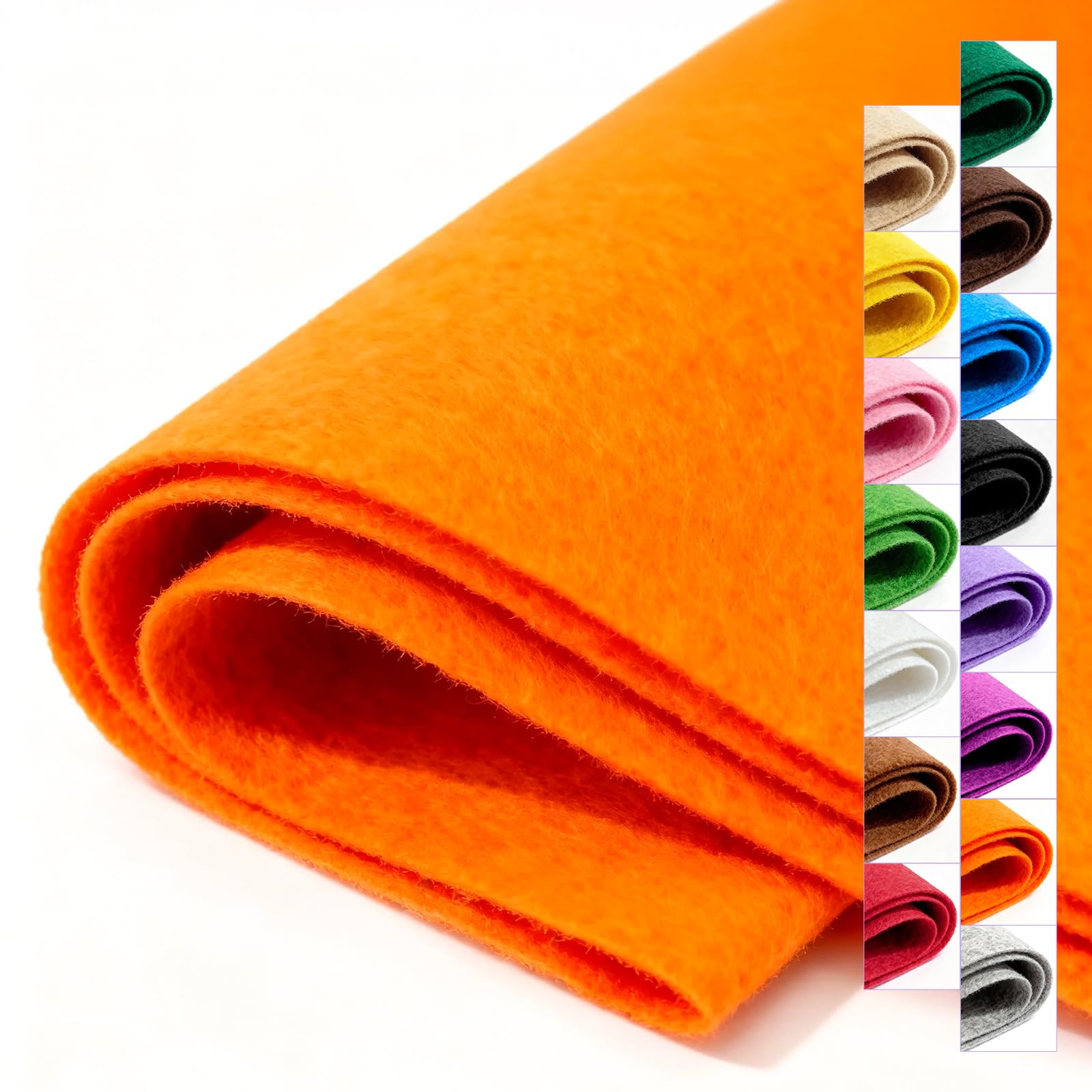 Orange Stiff Felt Sheet 36'' X 36'', 1mm Large Felt Fabric Sheet for Crafts