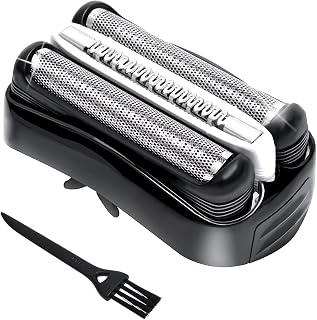 32B Foil & Cutter Replacement Head Compatible with Braun Series 3 300s, 310s, 320s, 320s-4, 340s, 350cc, 380s, 390cc, 3010s, 3040s, 3050cc, Shaver Razor Blade Cassette Head with Clean Brush