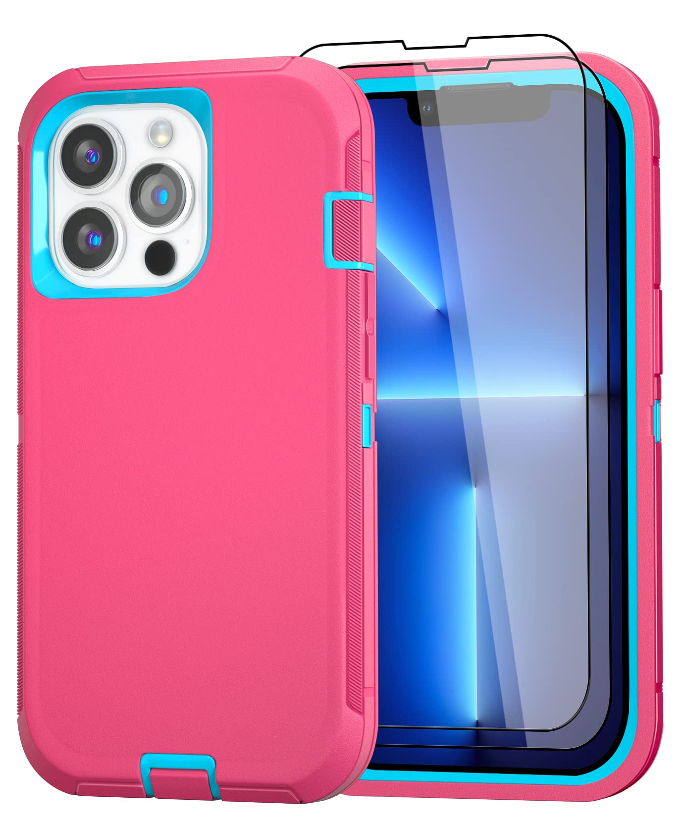 GYJ Case for iPhone 13 Pro Case 6.1" with 2 Screen Protector, Full Body Heavy Duty Military Grade Cover, Shockproof/Drop Proof Protection Phone Case (