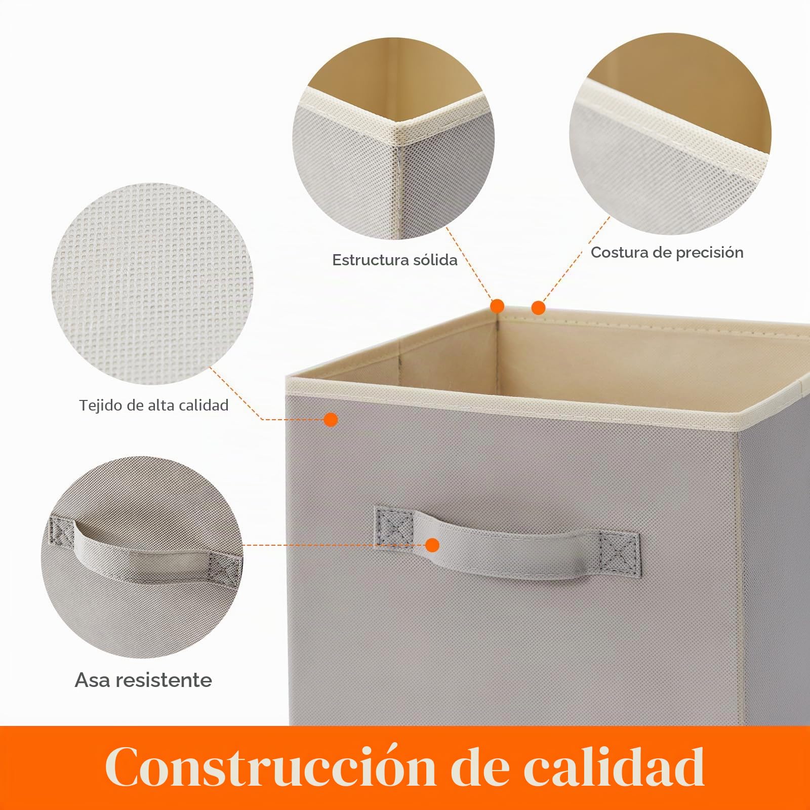 Lifewit Cubos de almacenamiento plegables, Cestas de Almacenamiento de Tela, Cajas de Almacenamiento con asas, Organizadores para ropa, Juguetes, 33 x 33 x 33 cm, 36 L, Juego de 10, Gris Claro