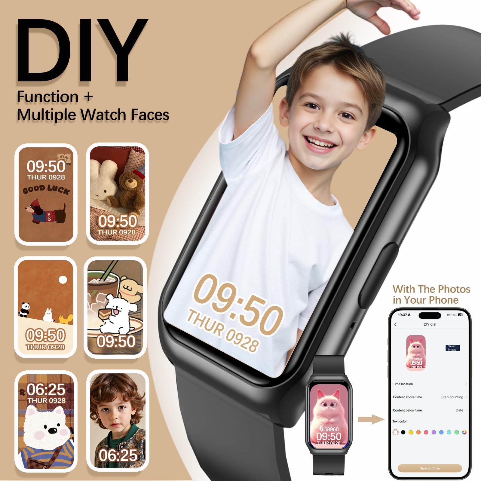 clleylise Smartwatch Bambini con GPS+LBS, Videochiamata, Chiamata, SOS, 7 Giochi Educativi, Modalità Scuola, Contapassi e Fotocamera, Orologio Digitale Multifunzione, Telefono per Bambini