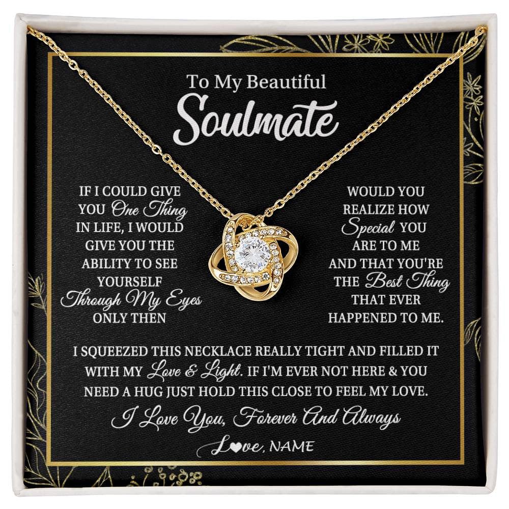 Yametee Personalized To My Soulmate Necklace For Women Future Wife Girlfriend Love You Birthday Anniversary Wedding Valentines Day Christmas Customized Message Card