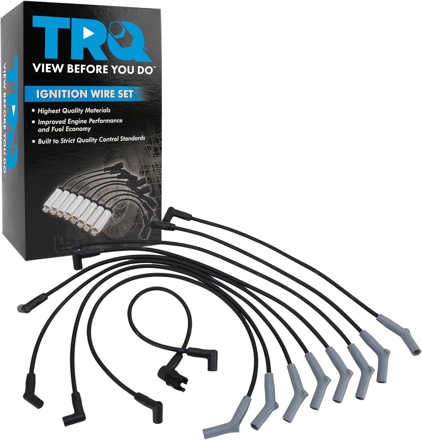 TRQ Spark Plug Wire Set Compatible with 1994-1996 Ford Bronco F-150 F-250
