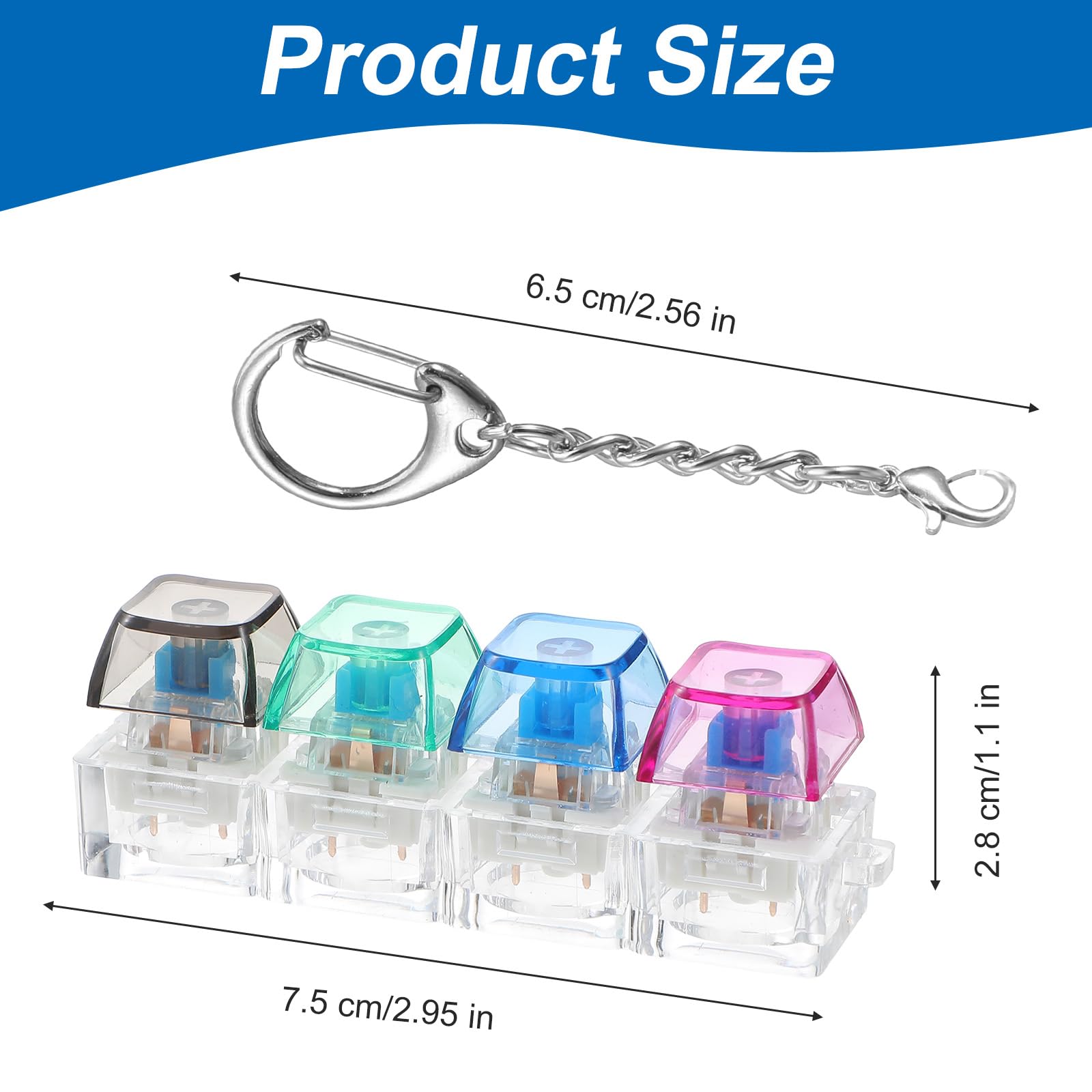 Klawiatura Fidget Toy, Klawiatura Fidget Brelok 4 w 1, Klawiatury dekompresyjne, przycisk zatrzaskowy, sensoryczna, zabawa, przycisk, antystres, prezenty łagodzące stres dla dorosłych, 3 szt