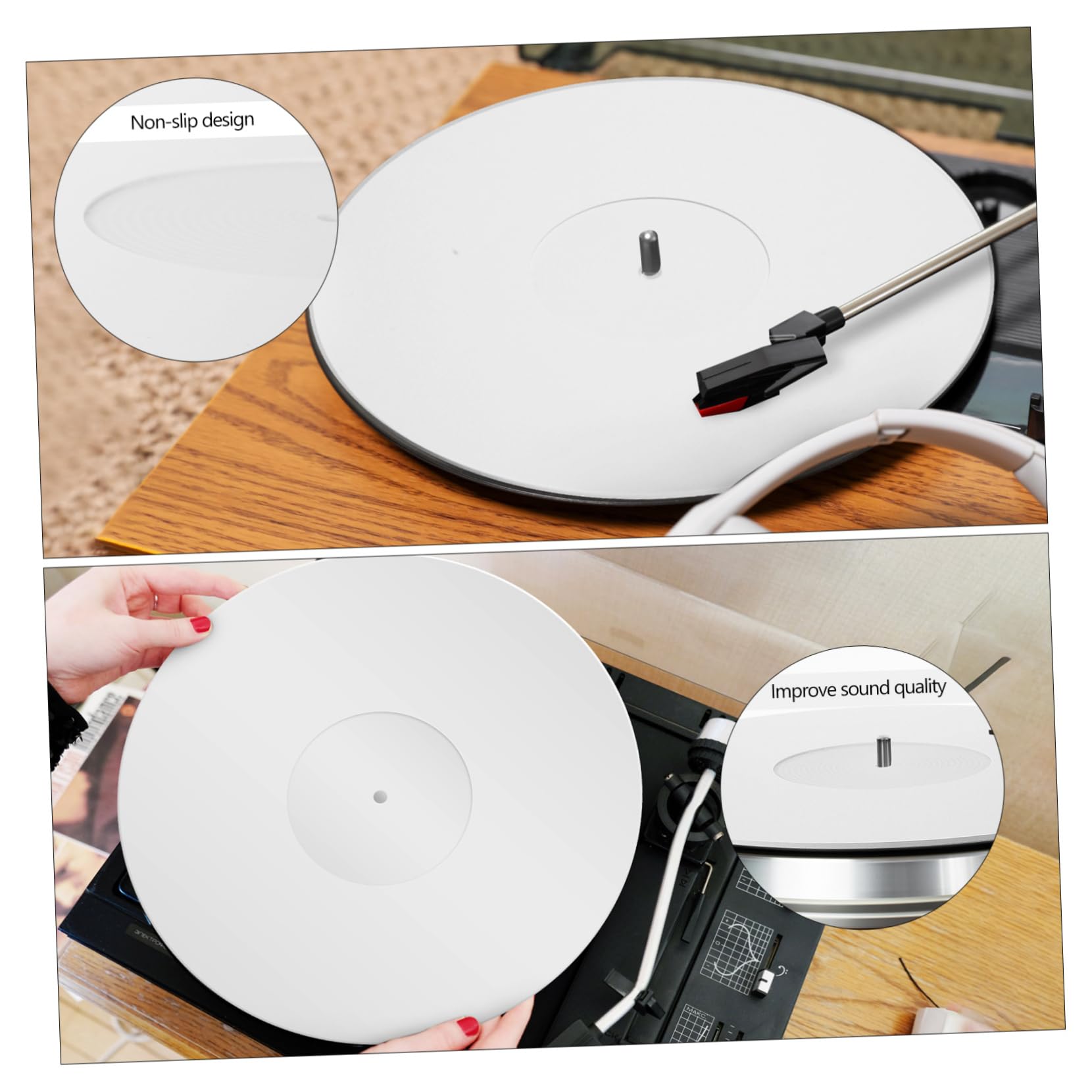 ifundom Tappetino Per Giradischi in Acrilico Da 12'' Tappetino Per Lettore Di Vinile Cuscinetto Protettivo Per Design Semplice Qualità Del Suono