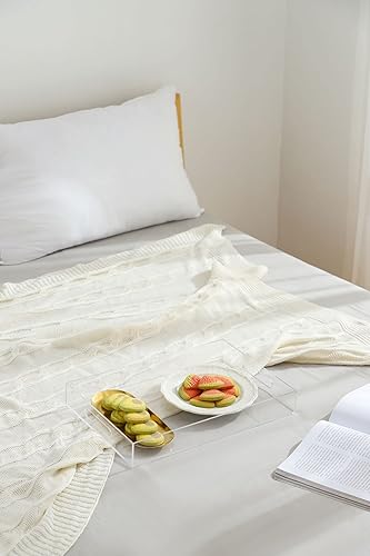 Miniatura 6 de BEYLANG Bandejas decorativas de acrílico transparente para mesa de café otomana (transparente, 12 x 20 pulgadas)