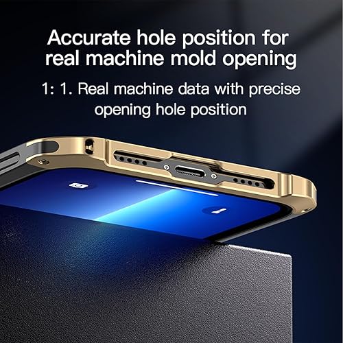 Miniatura 3 de Funda anti caída de aleación de aluminio para iPhone 15 Pro Max, cubierta trasera a prueba de golpes, cuerpo ultrafino, a prueba de explosiones y