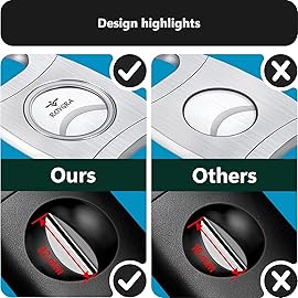 roygra Cigar Cutter Set (3 Pack), Cigar Accessories for Men - Stainless Steel Guillotine, Enlarged V-Cut Fit All Cigars, Punch Tool - Smoking Accessories, Portable Sharp Clean Cut - Black