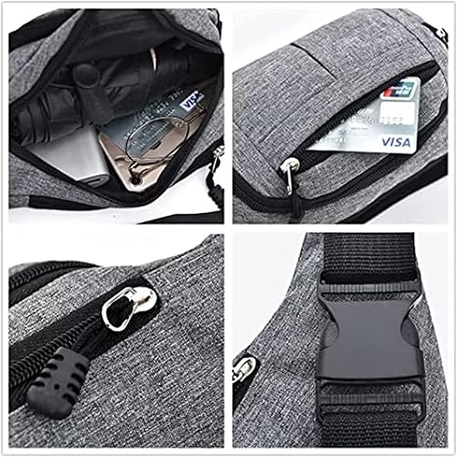 Miniatura 7 de Riñonera para hombres y mujeres, riñonera impermeable con correa ajustable para viajes, senderismo, correr, paquete, Negro -, Riñonera