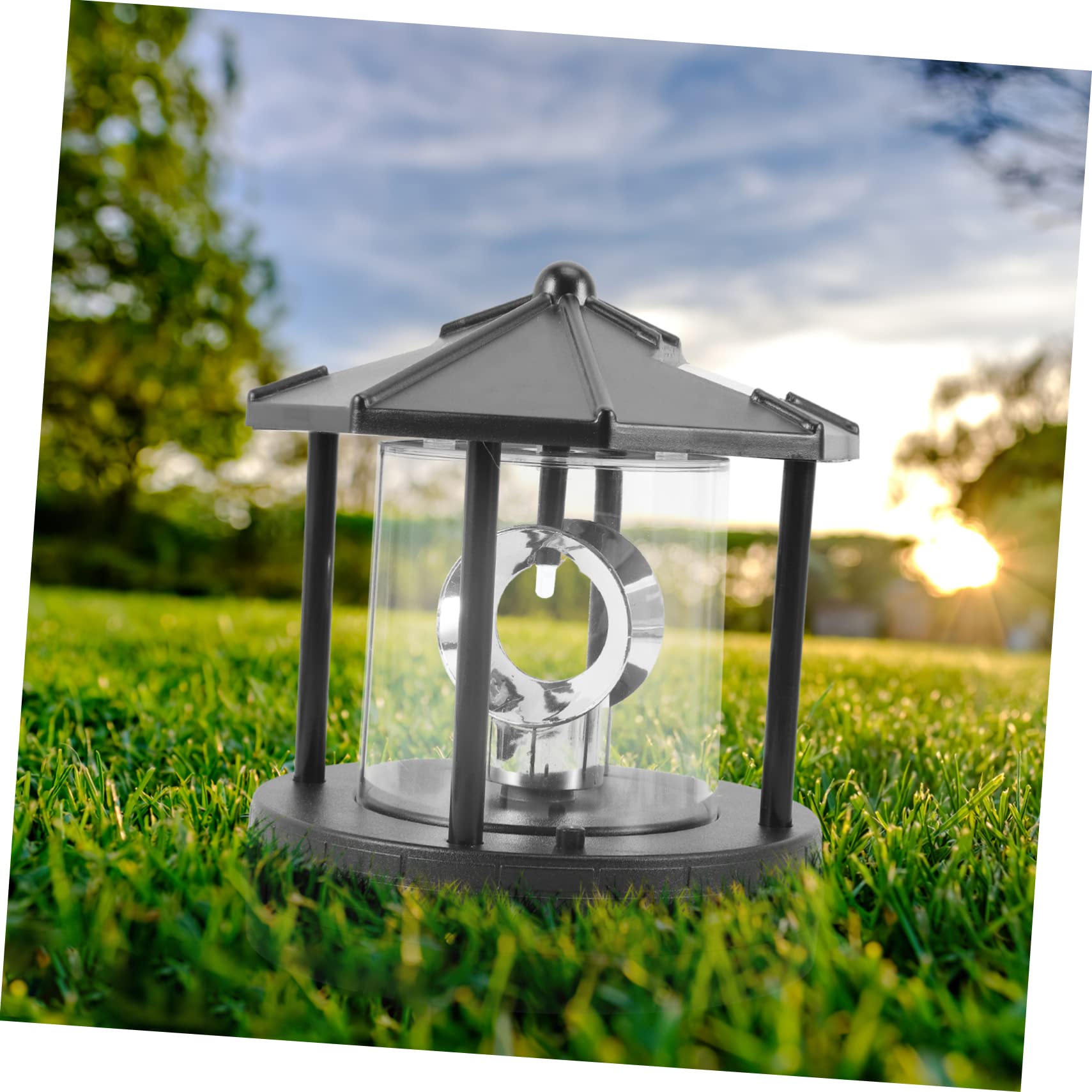 Happyyami Solar Powered Garden Decorative Beacon Tower Light Outdoor LED Lamp for Pathways Parks and Yards Compact Lightweight and Easy to Install Solar Lamp