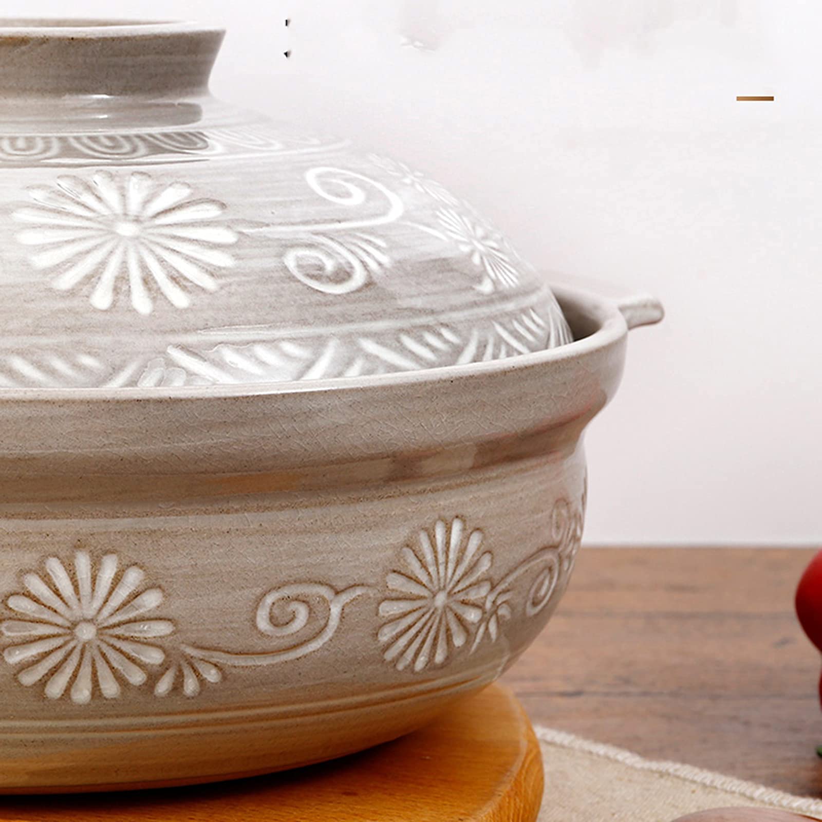 Ceramiczne garnki kuchenne, Ceramiczna zapiekanka z pokrywką nadrukiem, wolnowar