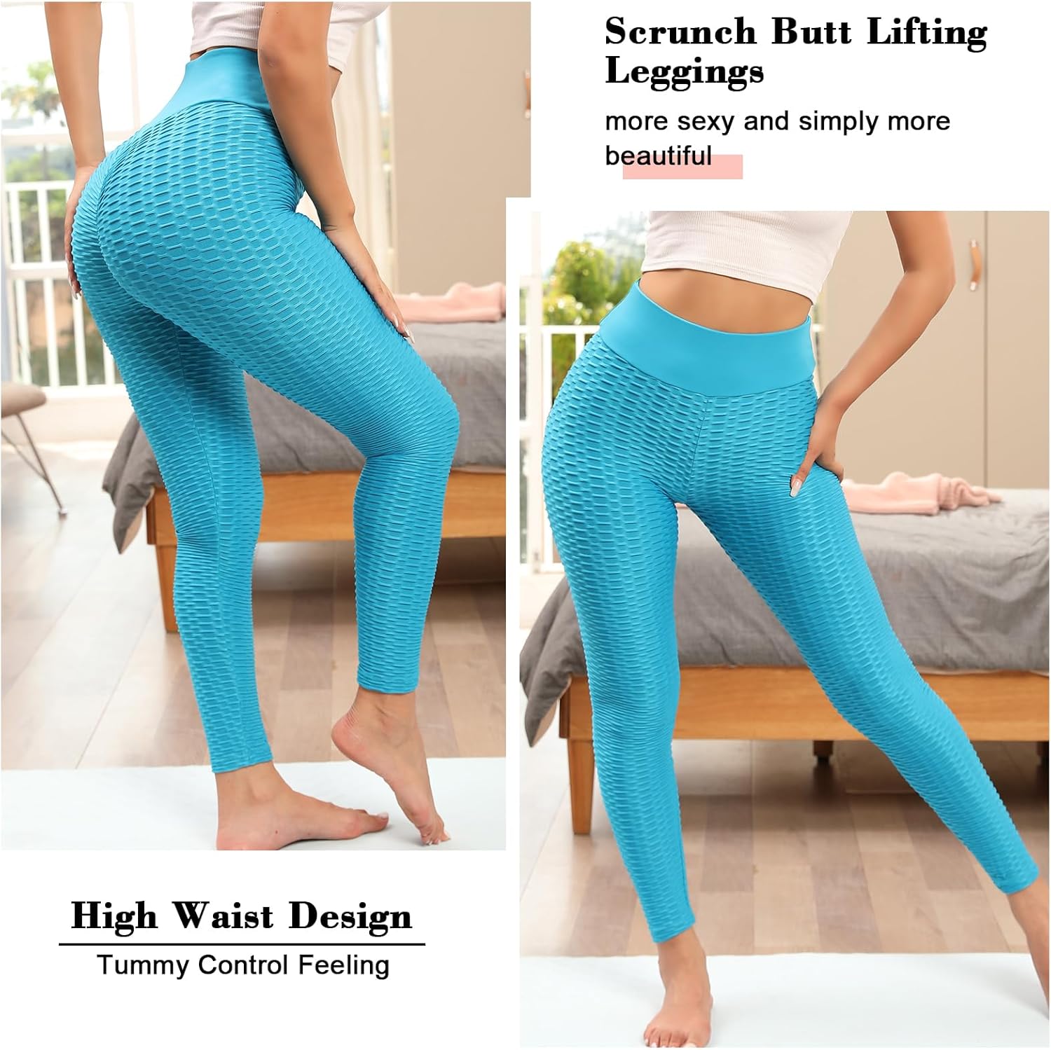 ViCherub Scrunch Butt Lifting Workout Leggings for Women High Waisted Yoga Pants Tummy Control Gym Booty Textured Tights
