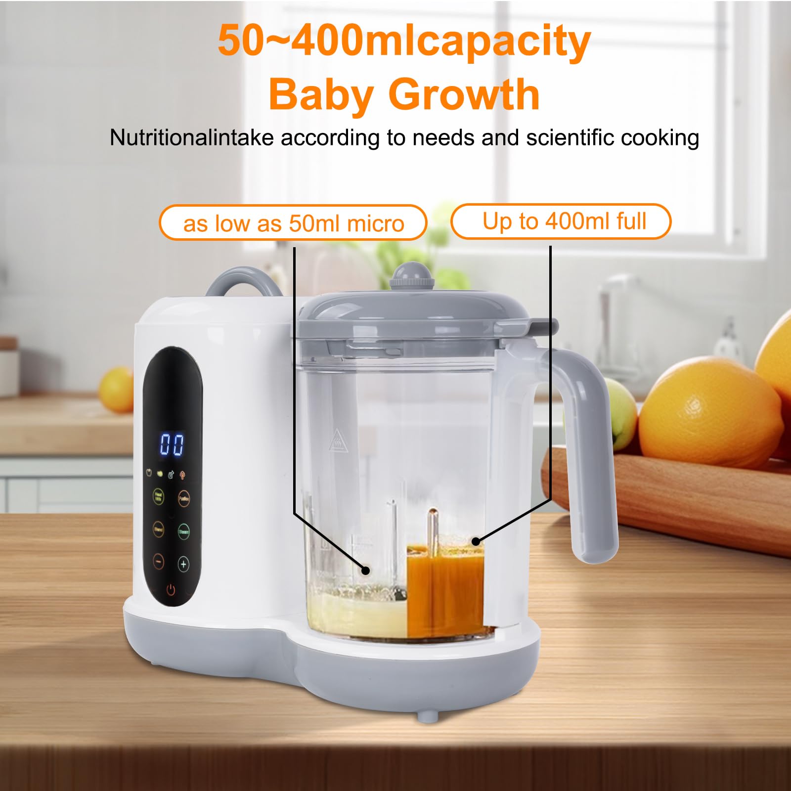 Robot Bébé 4 en 1 Mixeur-Cuiseur, Cuisson Vapeur, Diversification alimentaire Multifonctions, Robot Cuiseur Mixeur Bébé