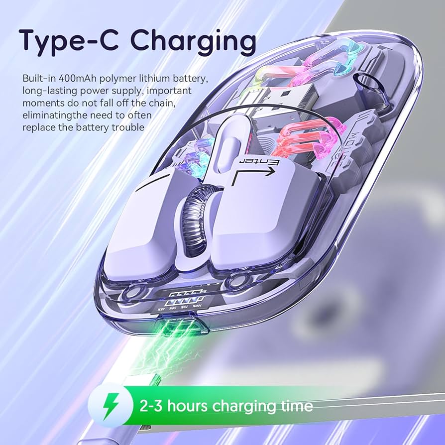 Amazon | JX-XWD118 透明マウス ワイヤレスマウス デュアル