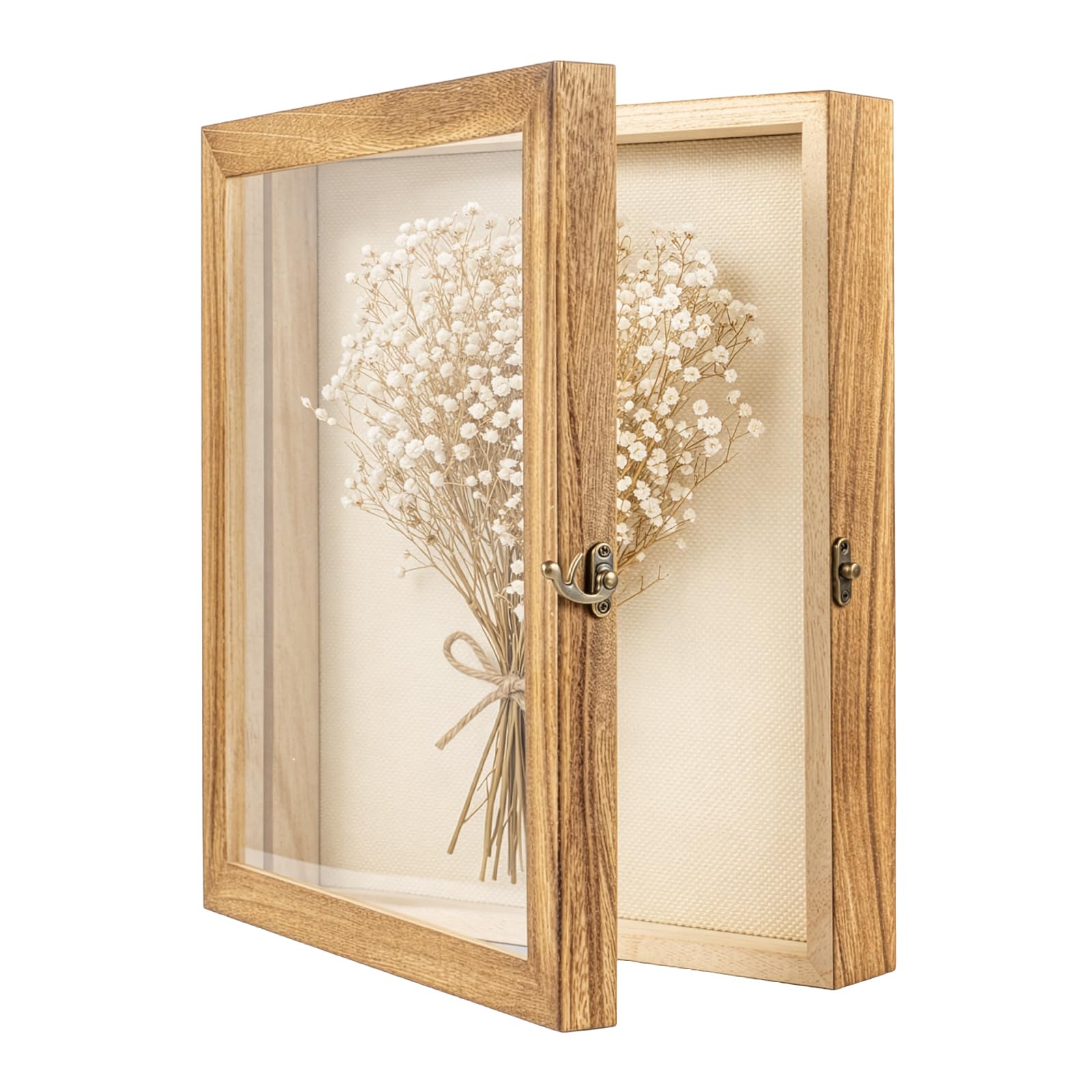 EVERGOODS Shadow Box Display Case 28x35.5x6.5cm Rectangular Wooden Shadow Box 3D Shadow Box Wall Mount Memory Box Shadow Box Frame for Wedding Bouquet, Medals, Military Memorabilia, Photos, Awards